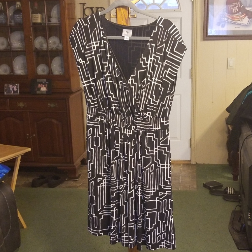 Black and white dress.